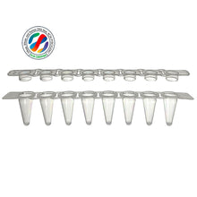 Charger l'image dans la galerie, Barrettes de tubes 0,1ml pour PCR, profil bas, barrettes de bouchons séparés / 120