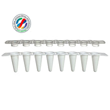 Charger l'image dans la galerie, Barrettes de tubes 0,1ml pour PCR, profil bas, barrettes de bouchons séparés / 120
