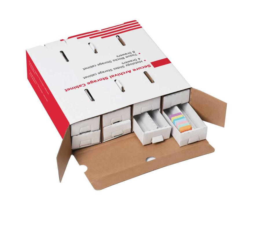 Cartons sécurisés pour blocs d'histologie.