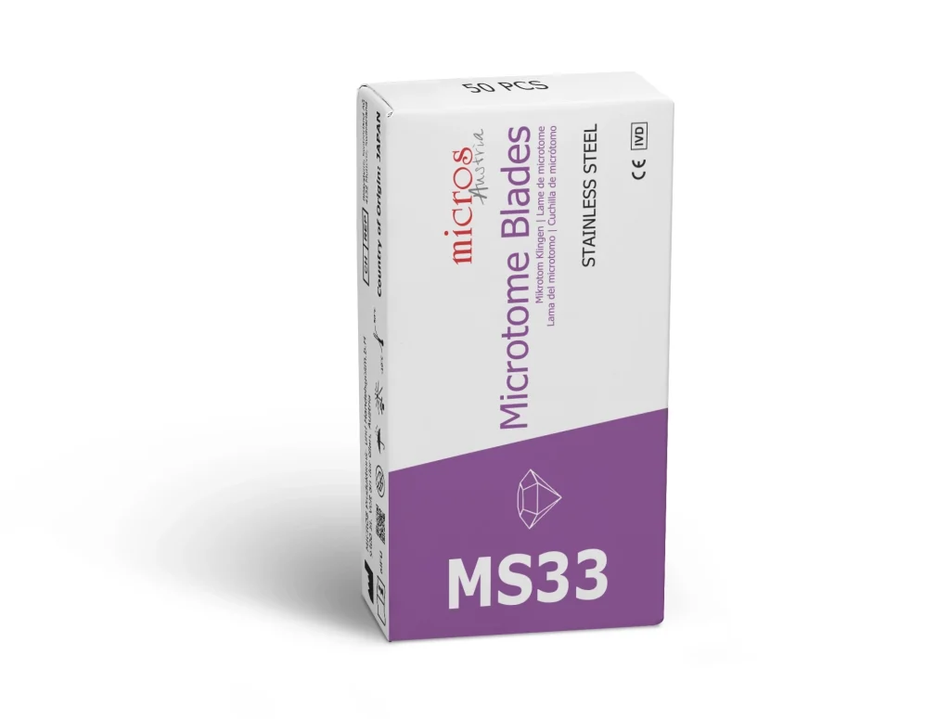 Lames pour microtome MS33 profil bas — coupes extra-fines (boîte de 50)