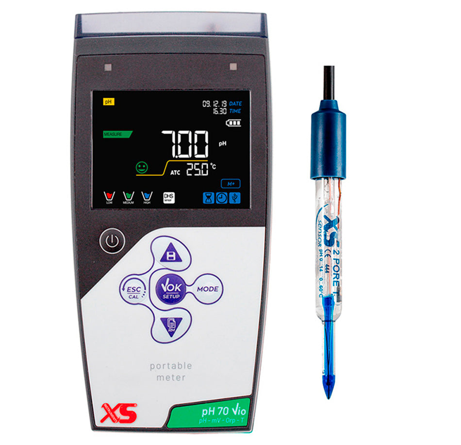 pH mètre portable pH 70 Vio "Food" avec électrode de pénétration 2 pore T Standard ou DHD