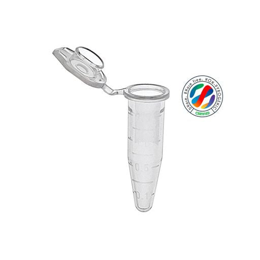 Microtubes fond conique 1,7ml, transparent avec graduations, 18000xg, non stérile / 500