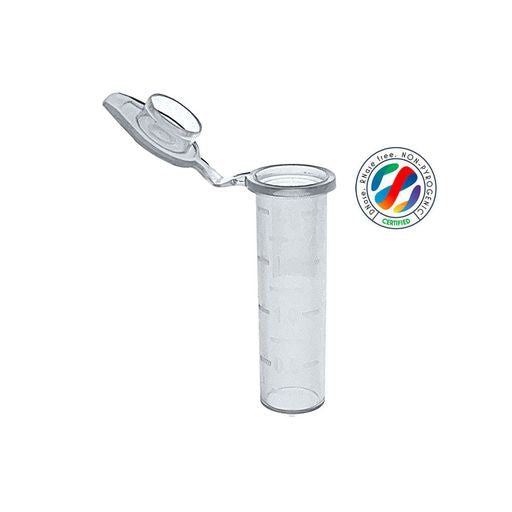 Microtubes fond plat 2ml, transparents avec graduations, 18000xg, non stériles / 500