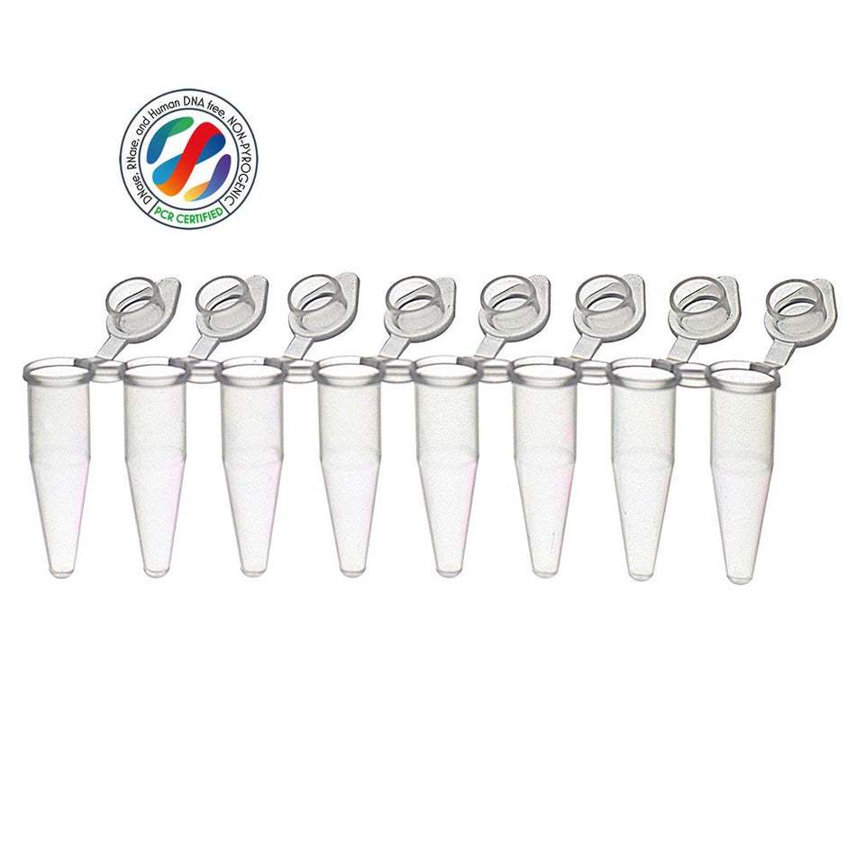 Barrettes de tubes 0,2ml pour PCR, bouchons individuels attachés / 120